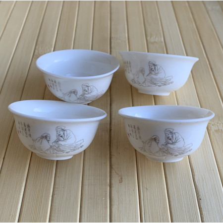 Набор из 4 пиал для чая Старцы